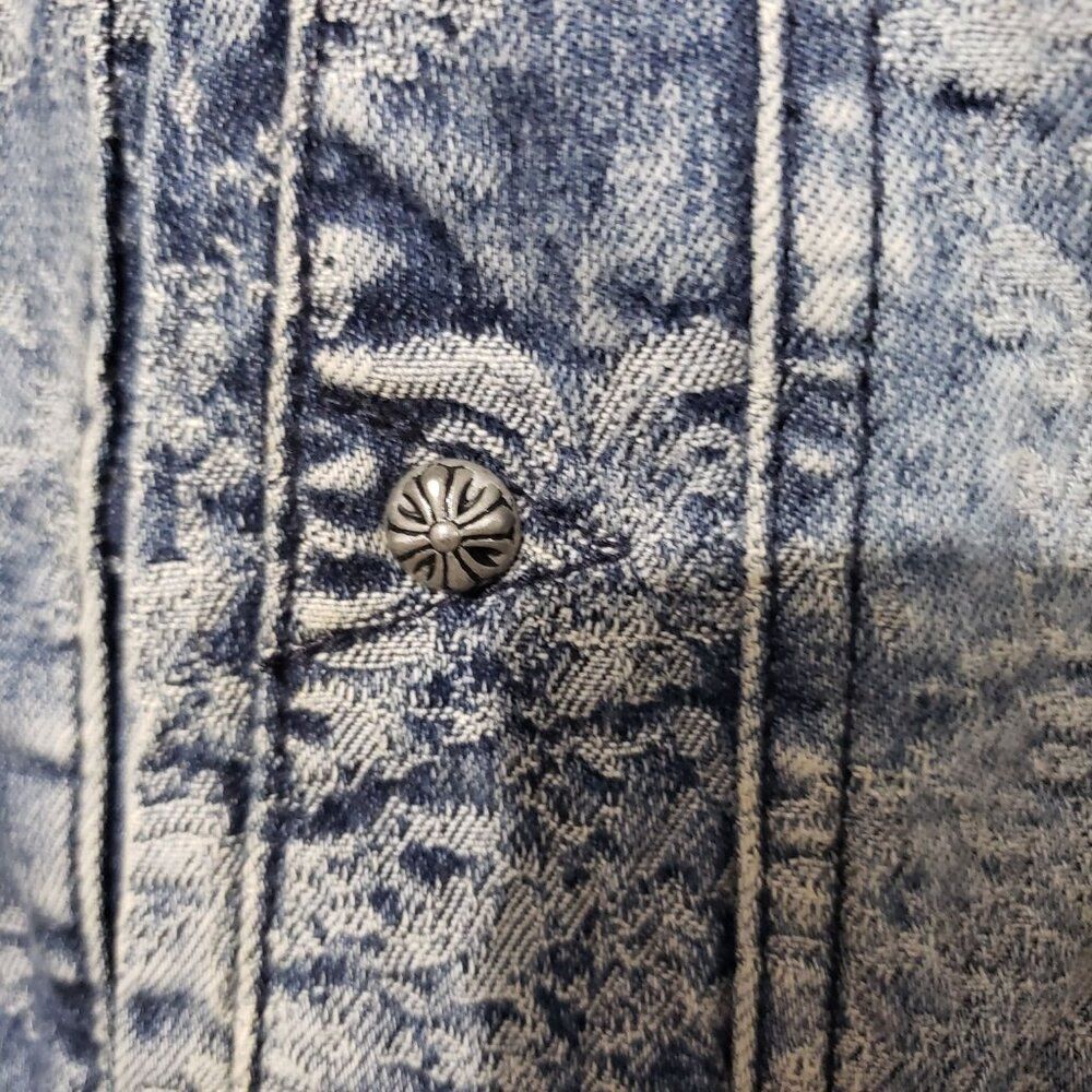 Liverpool Jeans Company Denim Distressed Blue Acid Wash Women's Jacket L - Picture 13 of 16